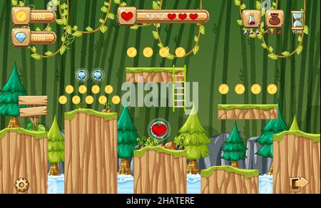 A Game Template Jungle Scene illustration Stock Vector Image & Art - Alamy