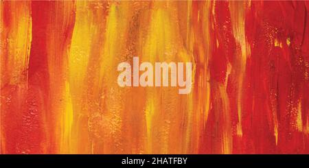 Trendy orange marble texture. Oil painting. Abstract rainbow watercolor background. Fluid art pattern. Smooth watercolor vector illustration for web Stock Vector