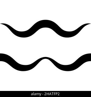 Curved calligraphic wavy line, vector, ribbon as calligraphy travel element, gracefully curved wave Stock Vector