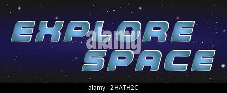 Explore Space poster design illustration Stock Vector