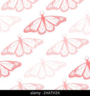 Butterflies seamless pattern vector illustration Stock Vector