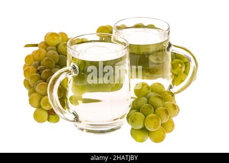 Mixture, juice, wine, grapes, white, wine tavern, summer splash, background, Austria, drink, Styria, splash, typical, Austrian, grape, yellow, two, gl Stock Photo
