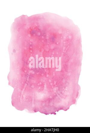Bright pink watercolor stains splash. Abstract art hand-painted isolated on white background suitable for decorative festive background, celebration, Stock Vector
