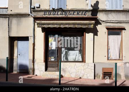 Empty, Vacant or Abandoned Bakery, Boulangerie or Village Shop Carces Var Provence France Stock Photo
