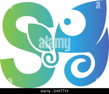 Letter S icon with chameleon logo  design template vector Stock Vector