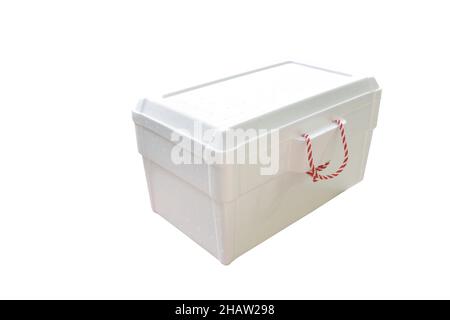 foam box keep cooling for packing food on white background Stock Photo