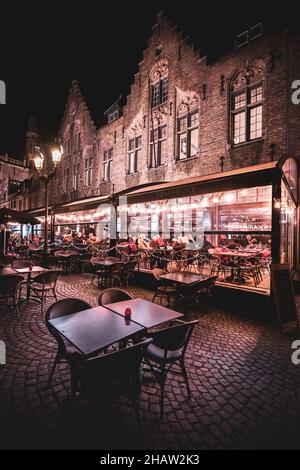 BELGIUM, BRUGES, DECEMBER 2021: The beautiful buildings of Bruges, the belgian UNESCO World Heritage city Stock Photo