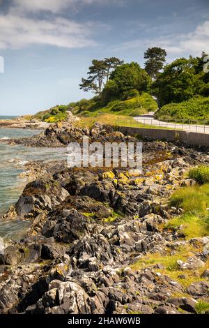 UK Northern Ireland, Co Down, Bangor, Stricklands (Fairy) Glen, coast path at Bryansburn Bay Stock Photo