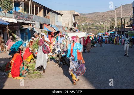 Market Street, Asebe Teferi, Oromia, Ethiopia Stock Photo