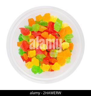 candied fruit path isolated on white top view Stock Photo