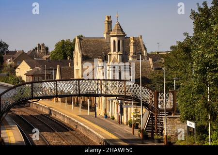 UK, England, Lincolnshire Stamford, Railway Station modelled on Burghley House Stock Photo