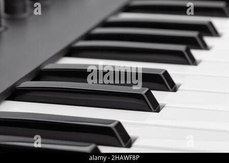 midi keyboard controller macro closeup Stock Photo