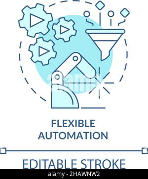 Flexible automation blue concept icon Stock Vector