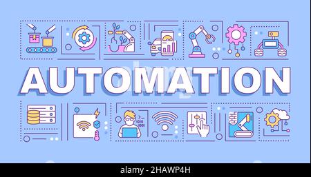 Automation word concepts blue banner Stock Vector