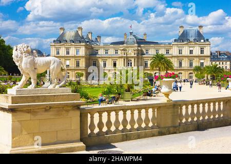 The Luxembourg Palace Gardens, Paris France Stock Photo