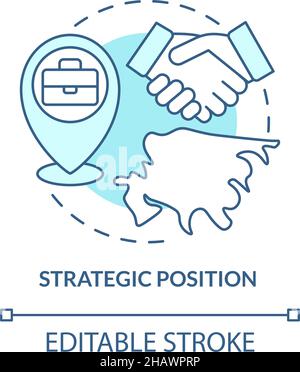 Strategic position turquoise concept icon Stock Vector