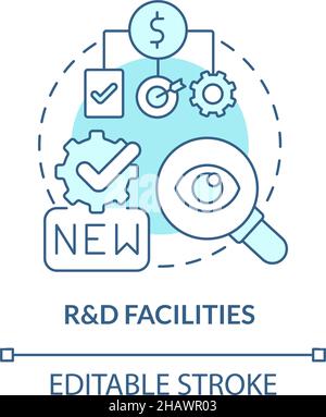 Research and development facilities turquoise concept icon Stock Vector