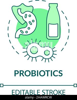 Probiotics green concept icon Stock Vector