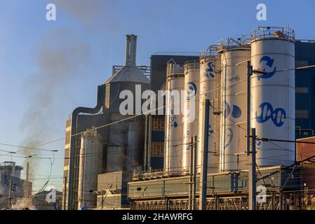 The Unilever Faberge factory at Bank Quay in Warringtoon closed in October 2020 after 130 years producing soap powder. Stock Photo