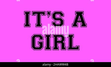 its a girl pink background baby Stock Photo