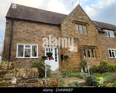 Washington house Little Brington Northamptonshire UK George Washington US  President Cottage House Lawrence Washington home old USA Stock Photo