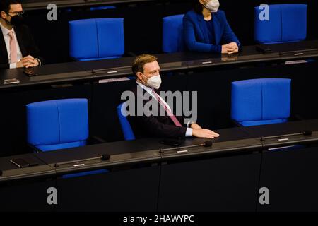 Berlin, Germany. 15th Dec, 2021. CHRISTIAN LINDNER at the Bundestag, on December 15, 2021. (Credit Image: © Ralph Pache/PRESSCOV via ZUMA Press Wire) Stock Photo