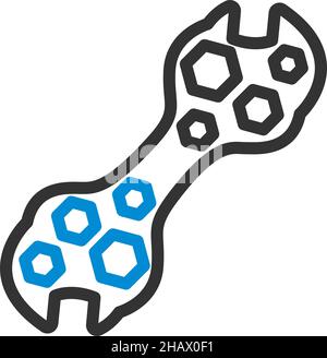 Bike Spanner Icon. Editable Bold Outline With Color Fill Design. Vector Illustration. Stock Vector