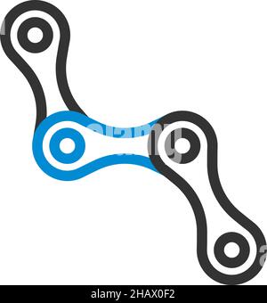 Bike Chain Icon. Editable Bold Outline With Color Fill Design. Vector Illustration. Stock Vector