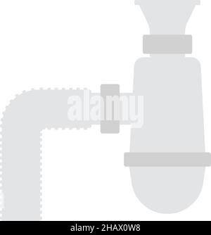 Bathroom Siphon Icon. Flat Color Design. Vector Illustration. Stock Vector