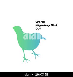 World migratory bird day holiday card with bird silhouette Stock Vector
