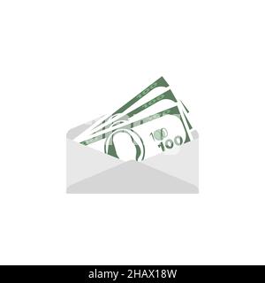 Dollars inside envelope isolated on white Stock Vector