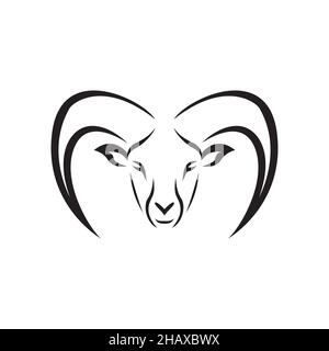 face goat pygmy logo symbol icon vector graphic design illustration idea creative Stock Vector