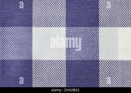 Close up of blue and white checkered cotton fabric Stock Photo