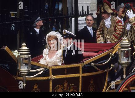 Royal Wedding of Prince Andrew and Sarah Ferguson 23 July 1986 Stock Photo