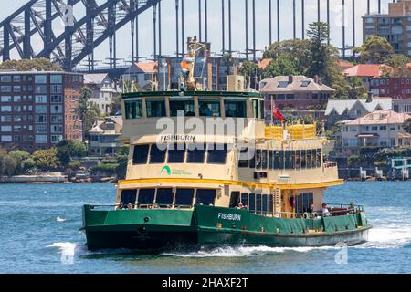 Sydney ferry MV Fishburn a first fleet class ferry on Sydney Harbour ...