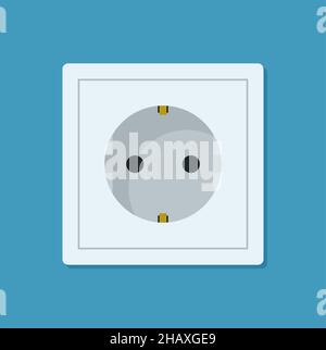 Electrical outlet. Wall socket with cable. Vector illustration in flat style eps 10 Stock Vector