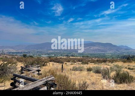 Kelowna Grassland landscape, Knox Mountain Park, British Columbia, Canada Stock Photo