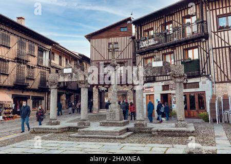 La Alberca, Spain - December 5, 2021: La Alberca is a Spanish municipality and town in the province of Salamanca, in the autonomous community of Casti Stock Photo
