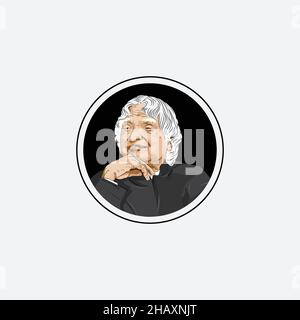 Avul Pakir Jainulabdeen Abdul Kalam was an Indian aerospace scientist who served as the 11th president of India from 2002 to 2007. Stock Vector