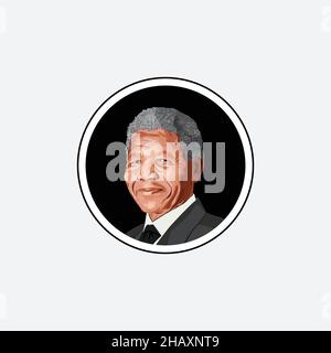 Nelson Mandela was a South African anti-apartheid revolutionary, political leader, and philanthropist, President of South Africa from 1994 to 1999 Stock Vector