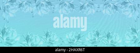 Blue flowers background texture banner Winter or Spring theme Stock Photo