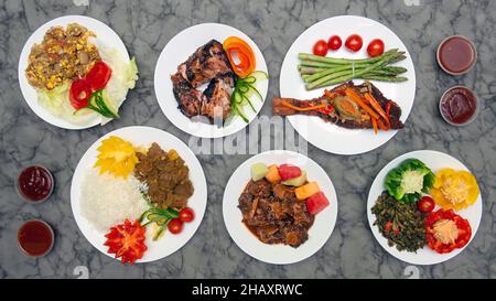 Selection of Jamaican & West Indian Food Stock Photo