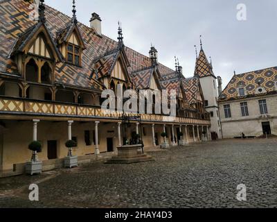 Shot of the Hotel-Dieu Museum in Beaune, France Stock Photo