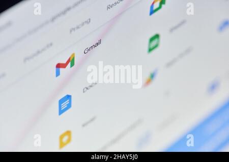 California, United States - 25 November 2021: Google Workspace web page on computer monitor. Collection of cloud computing, productivity and Stock Photo