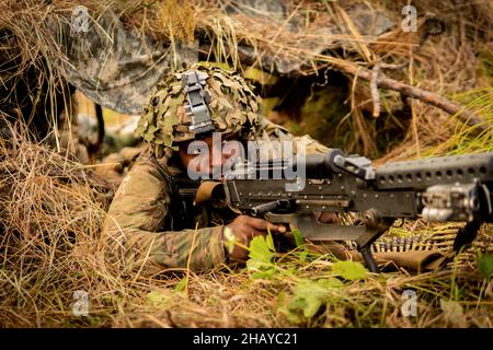 Fort Polk, LA, USA. 21st June, 2021. U.S. Army National Guard Soldiers with 1st Battalion, 118th Infantry Regiment, South Carolina Army National Guard conducts training at the Joint Readiness Training Center at Fort Polk, Louisiana, June 7-21, 2021. The 1st Battalion, 118th Infantry Regiment spent two weeks completing their unit validation training. Credit: James Bozeman/U.S. Army/ZUMA Press Wire Service/ZUMAPRESS.com/Alamy Live News Stock Photo