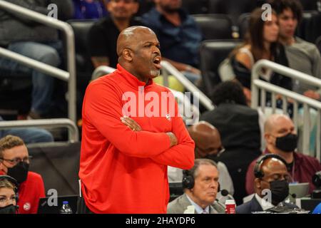 Orlando, Florida, USA, December 15, 2021, Atlanta Hawks Head Coach Nate McMillan at the Amway Center.  (Photo Credit:  Marty Jean-Louis) Stock Photo