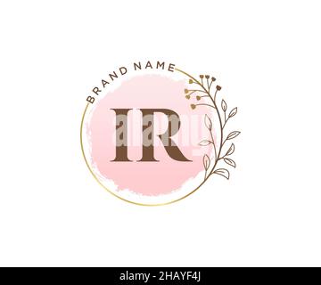 IR feminine logo. Usable for Nature, Salon, Spa, Cosmetic and Beauty Logos. Flat Vector Logo Design Template Element. Stock Vector