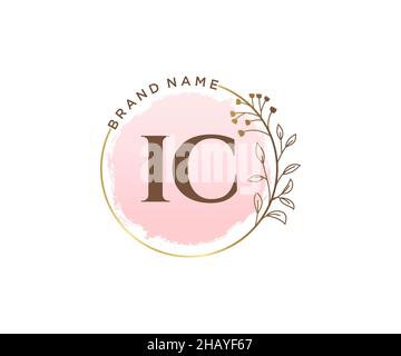 IC feminine logo. Usable for Nature, Salon, Spa, Cosmetic and Beauty Logos. Flat Vector Logo Design Template Element. Stock Vector