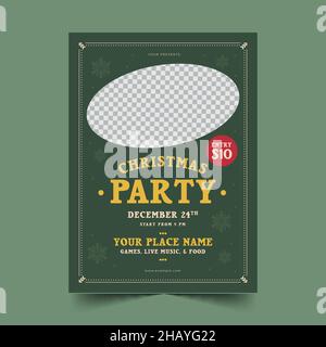 christmas party poster template vector design illustration Stock Vector