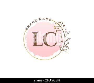 LC feminine logo. Usable for Nature, Salon, Spa, Cosmetic and Beauty Logos. Flat Vector Logo Design Template Element. Stock Vector